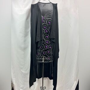 Marciano black longline open front cardigan size XS